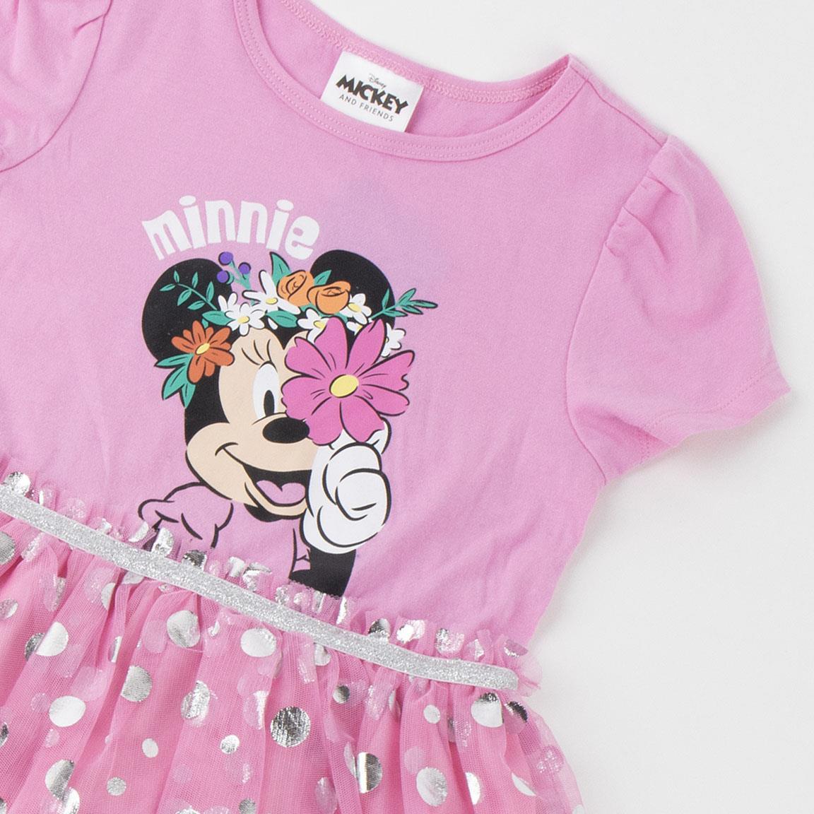 Vestido single jersey fantasia minnie