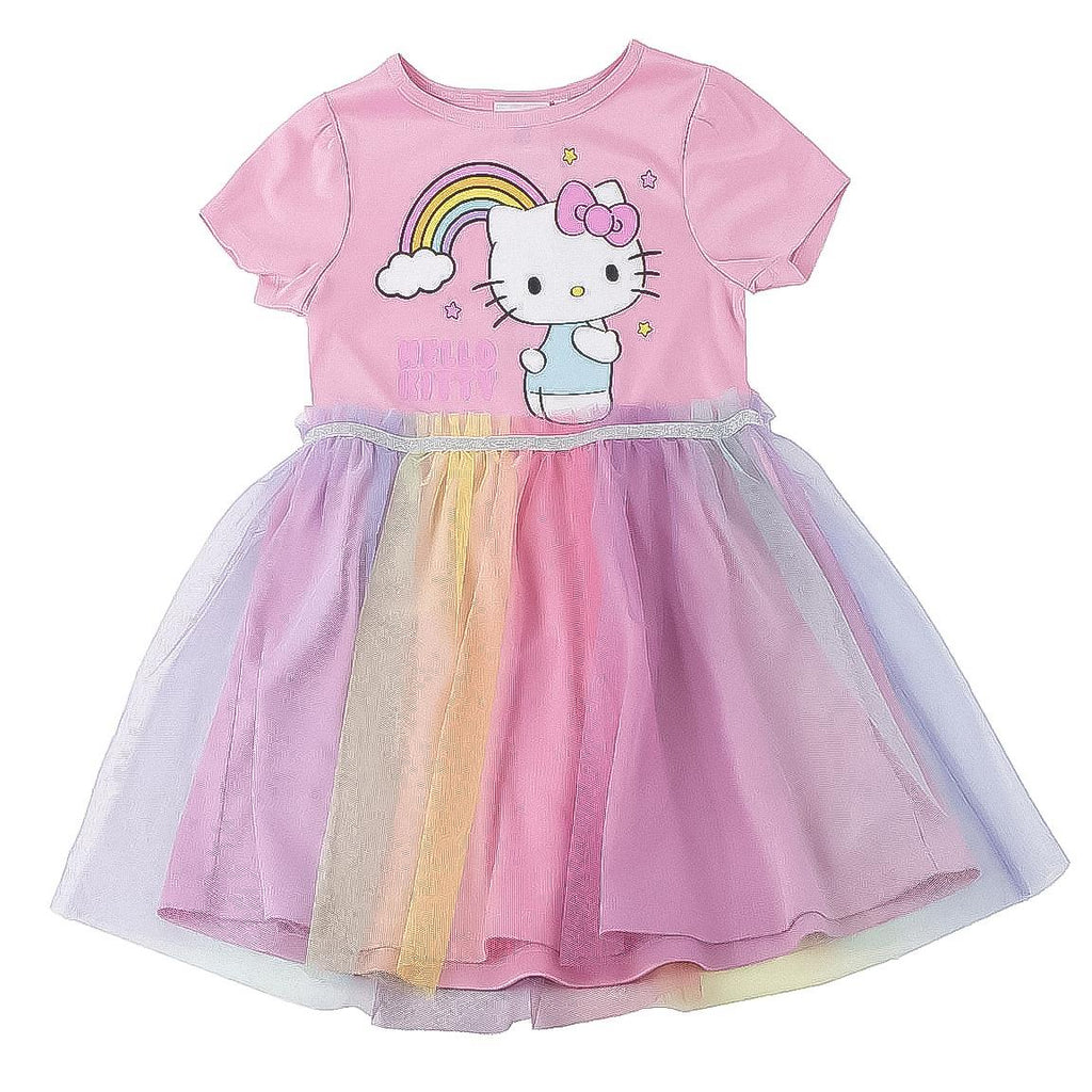 Vestido single jersey fantasia hello kitty