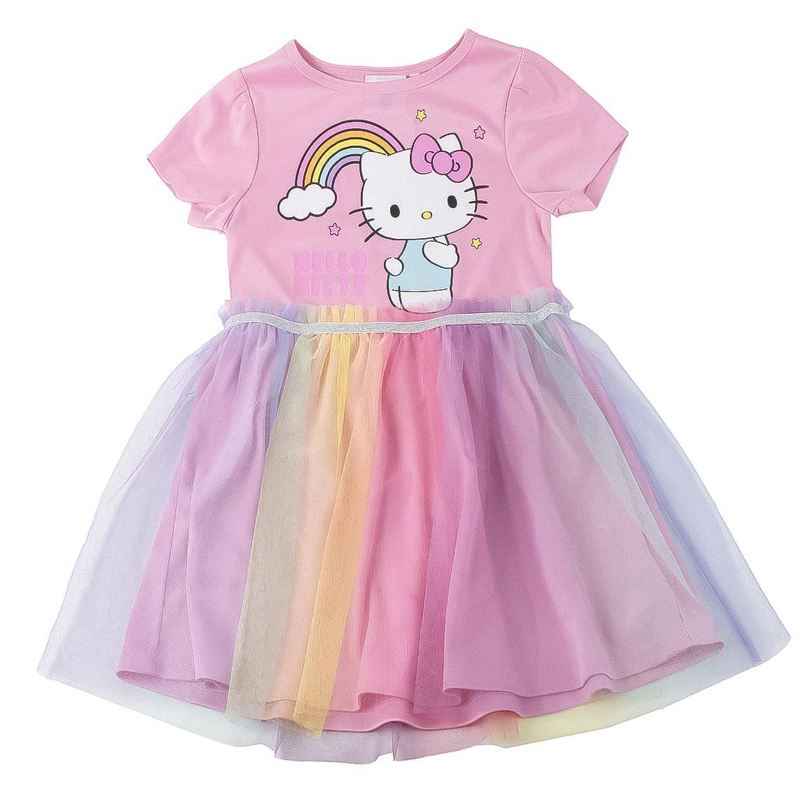 Vestido single jersey fantasia hello kitty