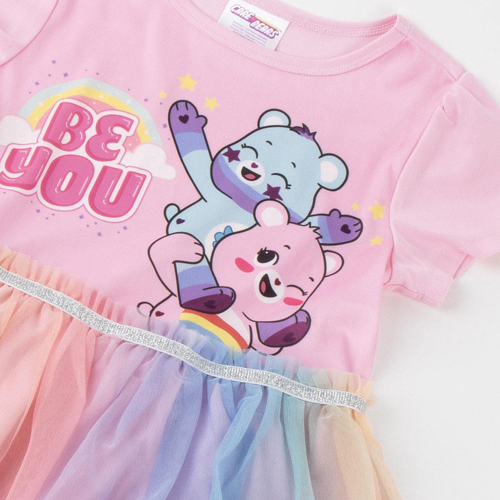 Vestido single jersey fantasia care bears