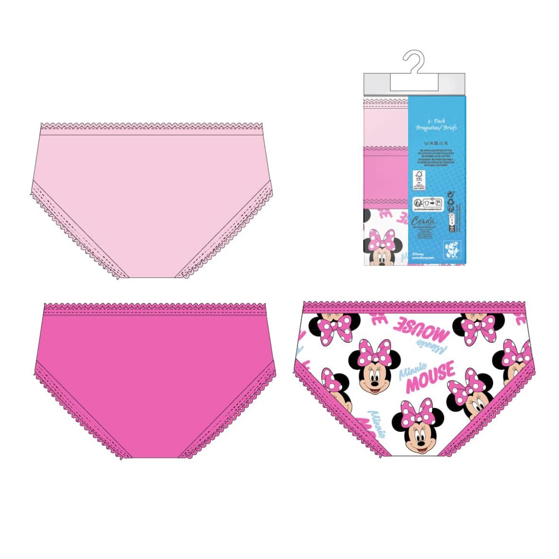 Pack braguitas single jersey 3 piezas minnie