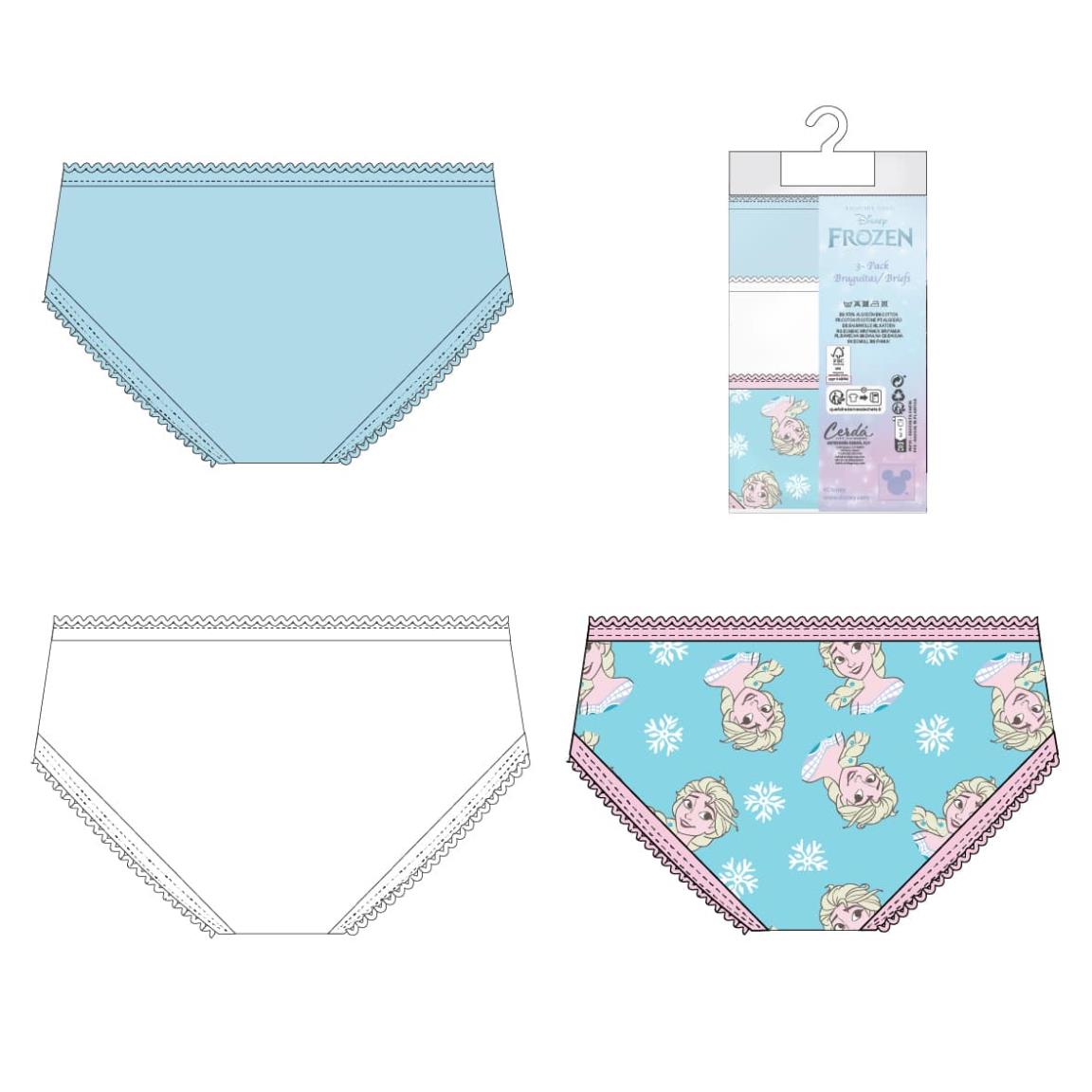 Pack braguitas single jersey 3 piezas frozen