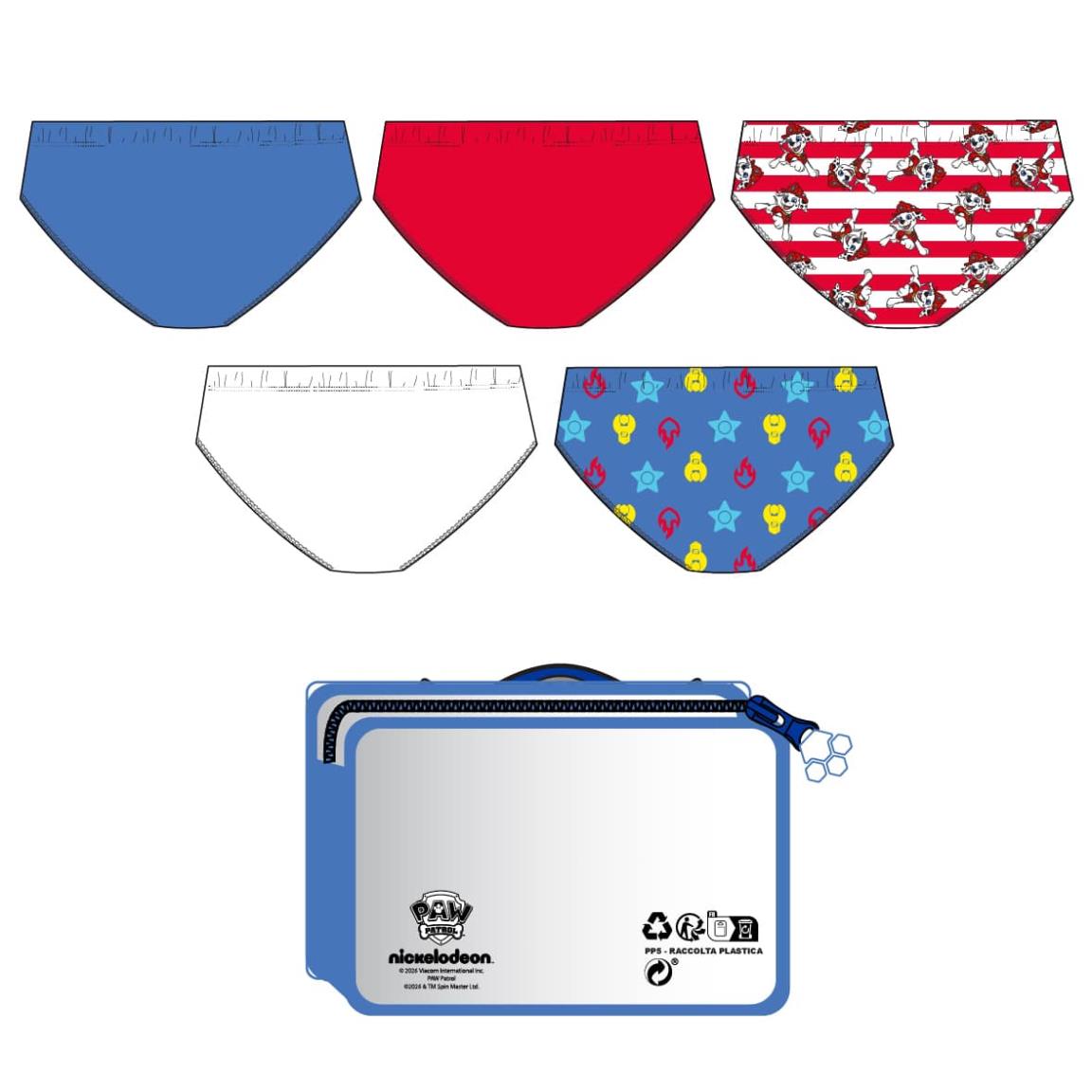 Pack calzoncillos single jersey neceser paw patrol