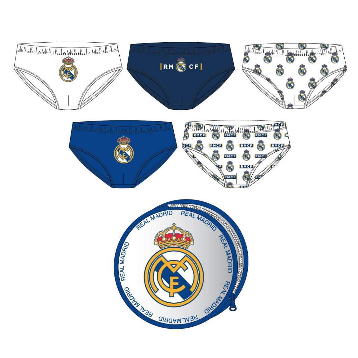 Pack calzoncillos single jersey neceser real madrid