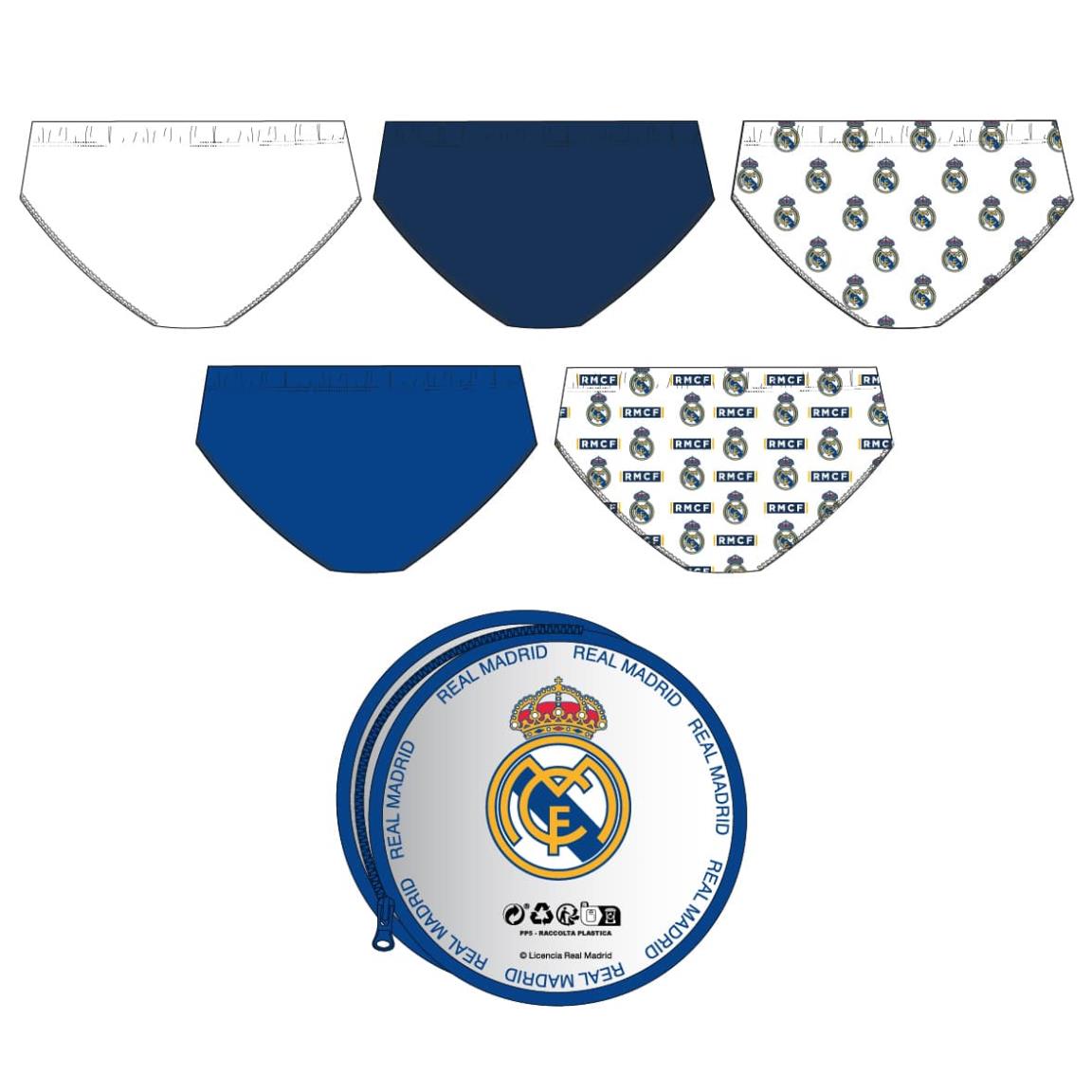 Pack calzoncillos single jersey neceser real madrid