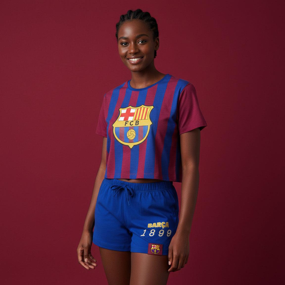Pijama corto single jersey fc barcelona
