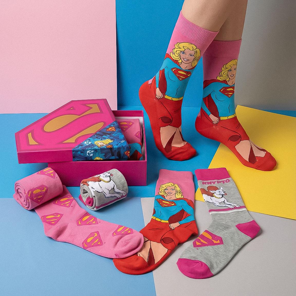 Pack calcetines 3 piezas superman supergirl