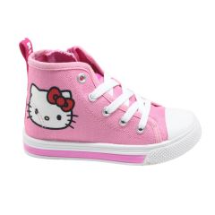 Zapatilla Loneta Suela Pvc Con Luces Alta Hello Kitty